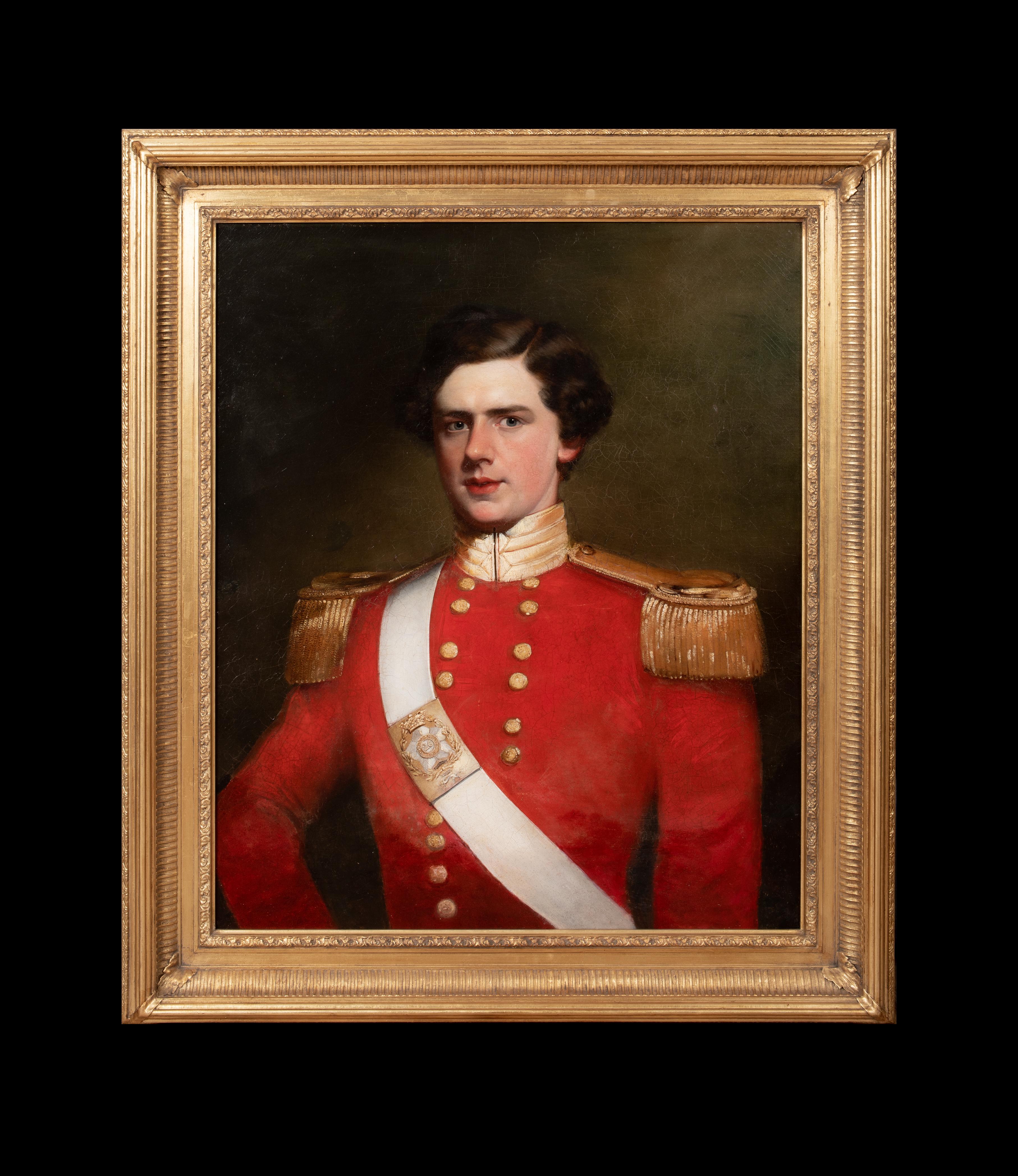 Porträtoffizier des 26th Regiment Of The Foot Cameronians – Napoleonische Kriege – Painting von Sir William Beechey