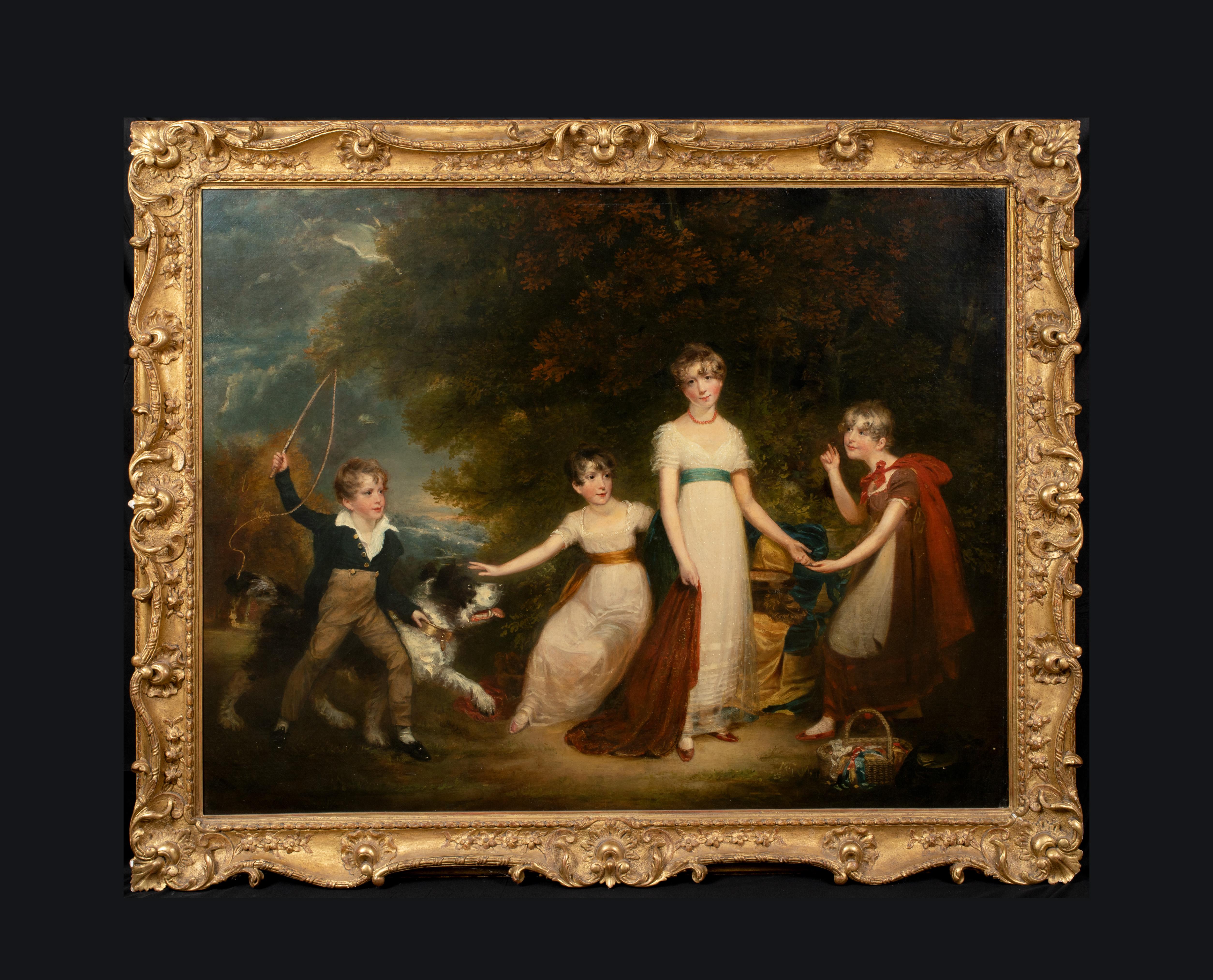 The Children Of The Stirling Family, 18th Century  - Painting by Sir William Beechey