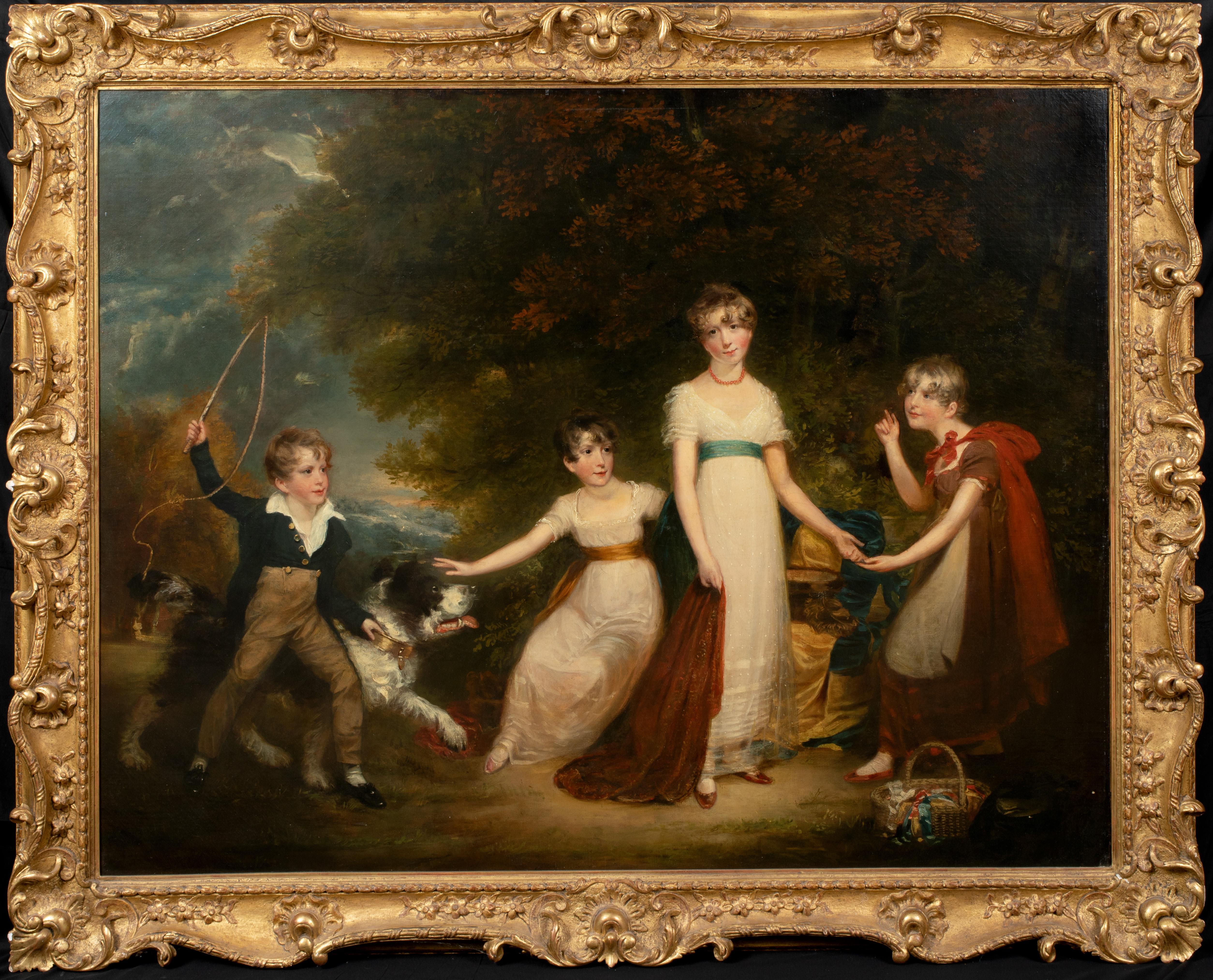 Sir William Beechey Portrait Painting - The Children Of The Stirling Family, 18th Century 
