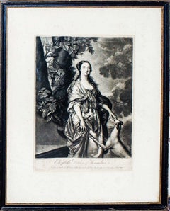 Elizabeth Duchess of Hamilton – Radierung von W. Hamilton – Ende 1700