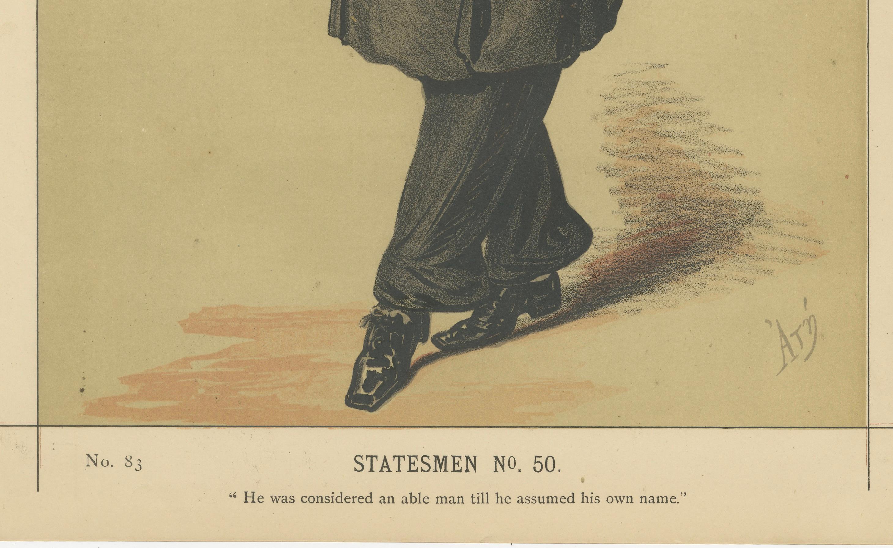 Sir William Harcourt – Vanity Fair Statesmen No. 50, Signed ATN, 1870