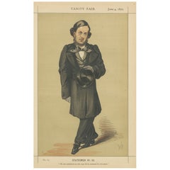 Sir William Harcourt – Vanity Fair Statesmen No. 50, Signed ATN, 1870