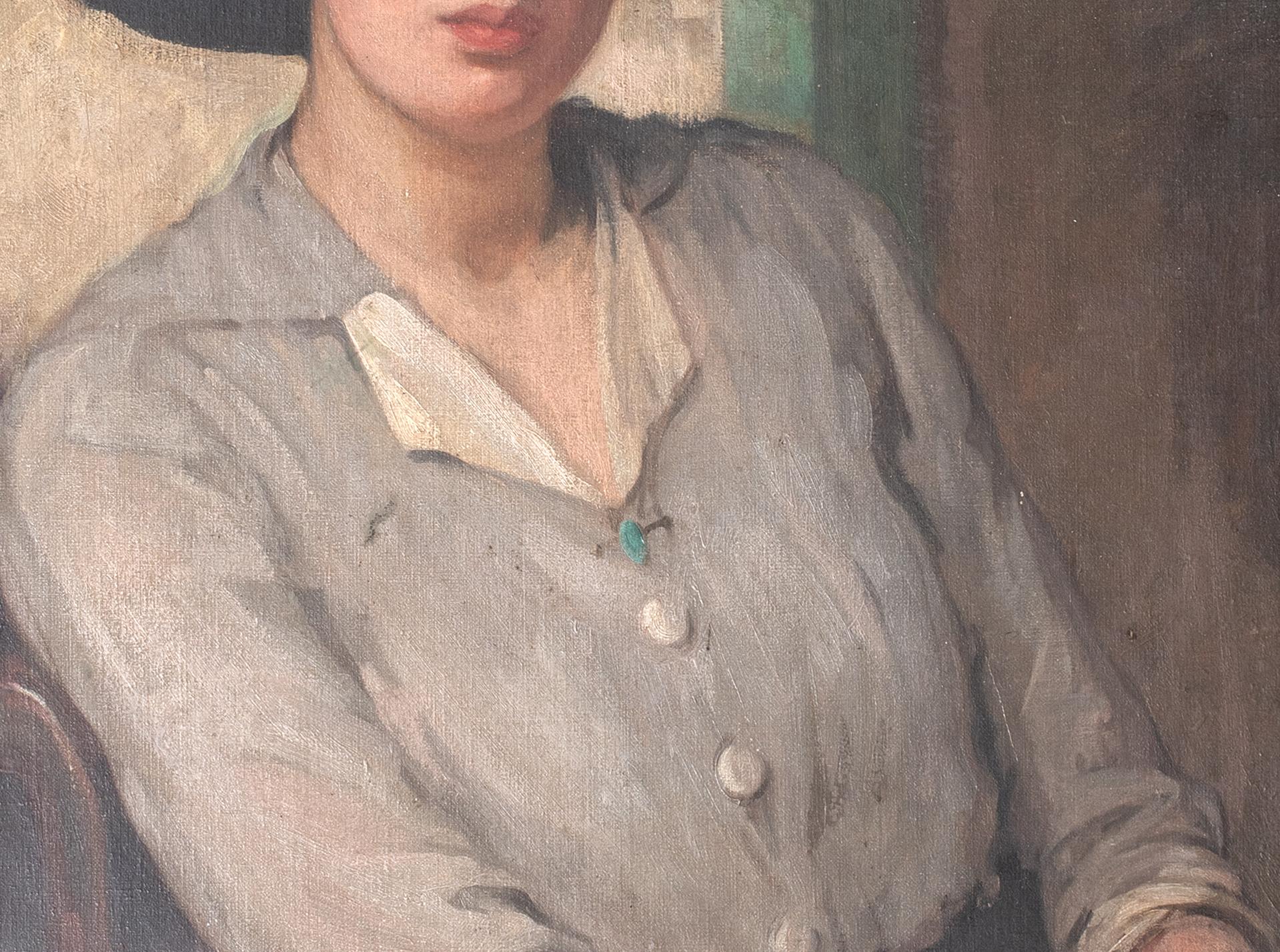 Portrait Of A Lady, early 20th Century  English Edwardian School For Sale 6