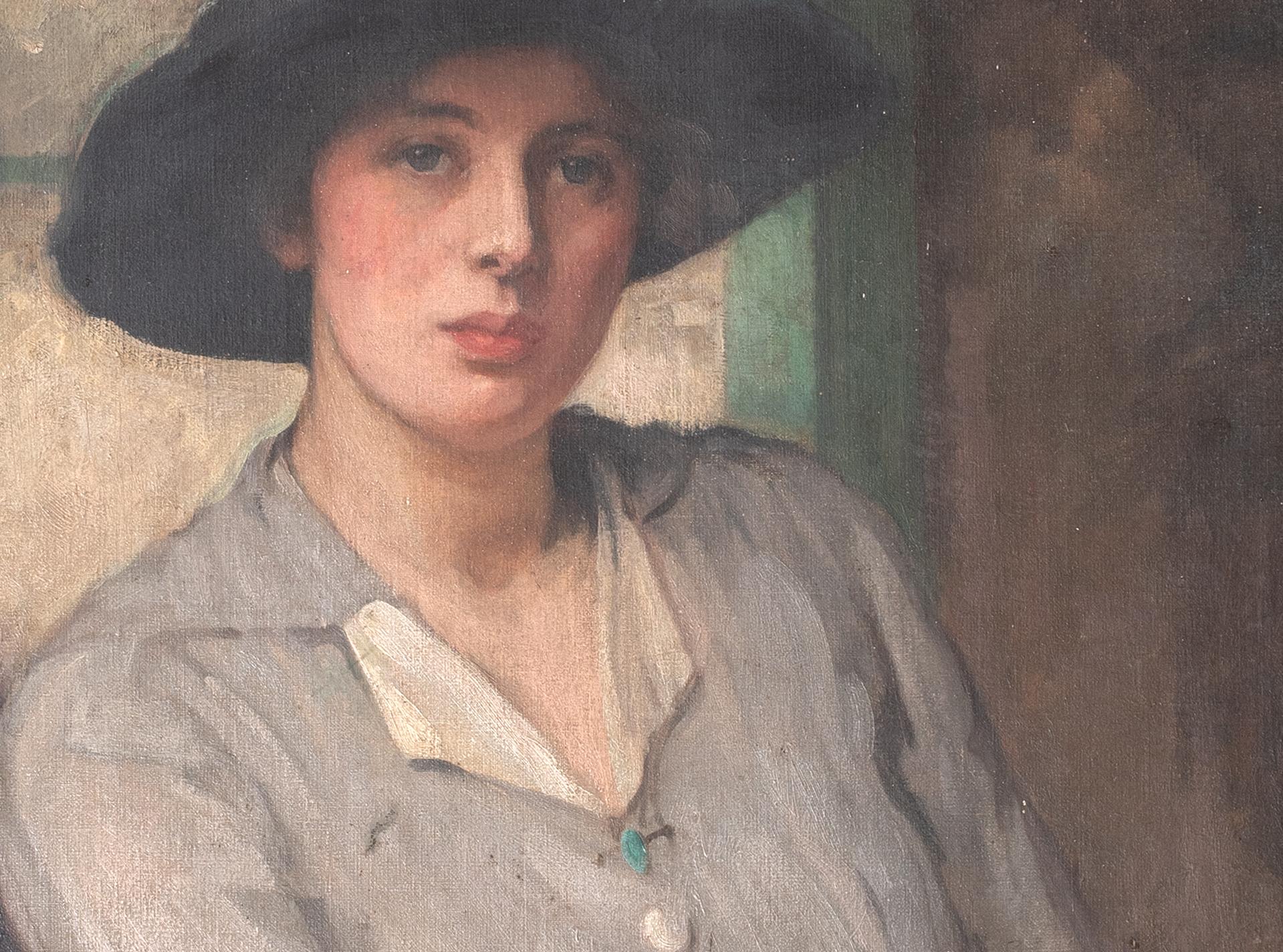 Portrait Of A Lady, early 20th Century  English Edwardian School For Sale 2