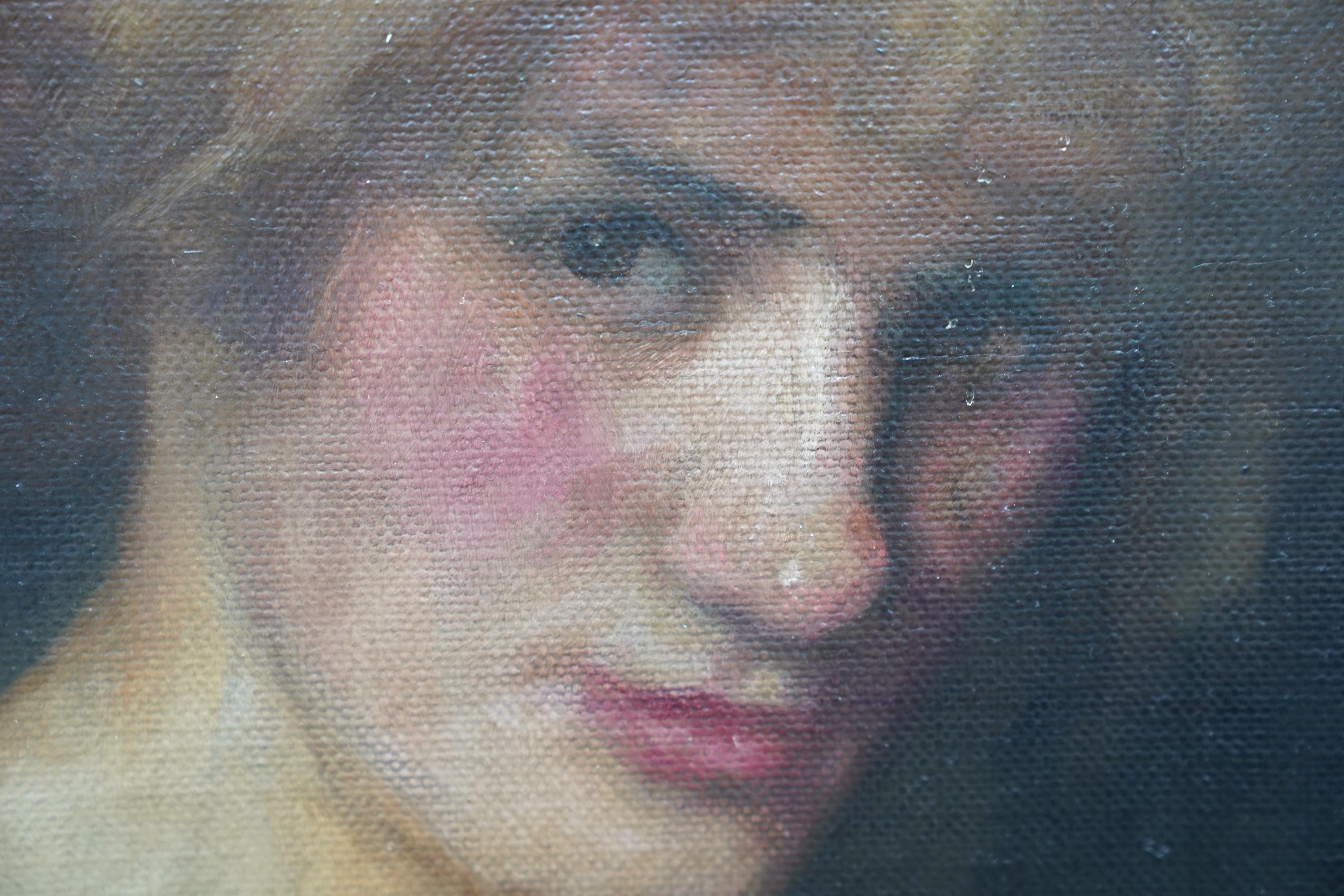 Retrato de una dama de rosa - Pintura al óleo femenina de arte impresionista victoriano en venta 2