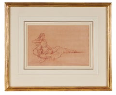 Sir William Russell Flint Drawing of a Reclining Lady