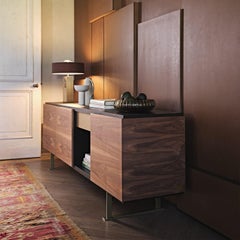 Credenza Sira in frassino finitura Moka e noce canaletto