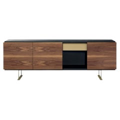 Credenza Sira in frassino finitura Moka e noce canaletto