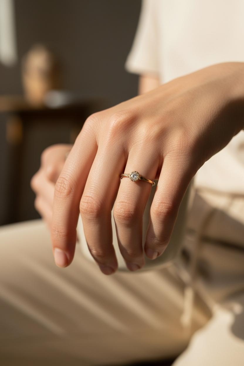 Sirciam 14K Yellow Gold Infinite Love Little Sapphire Ring Size 5 #24125 For Sale 3