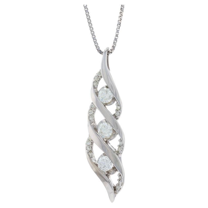 Sirena Collection Diamond Journey Pendant Necklace, White Gold 14k 5/8ctw