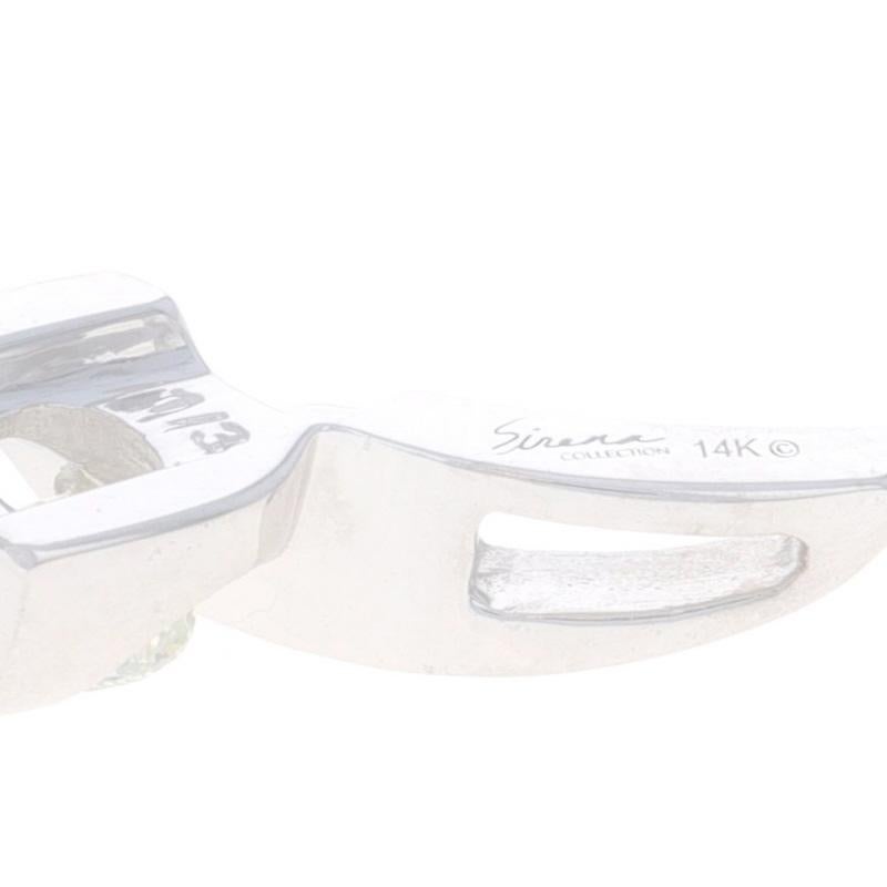 Donna Ciondolo solitario con diamante Sirena Collectional in oro bianco 14k Rd .33ct Nastro d'amore in vendita