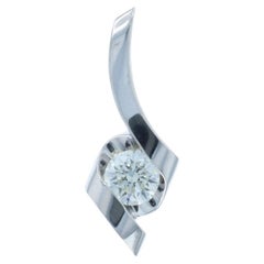 Sirena Collection Diamond Solitaire Anhänger Weißgold 14k Rd .33ct Love Ribbon