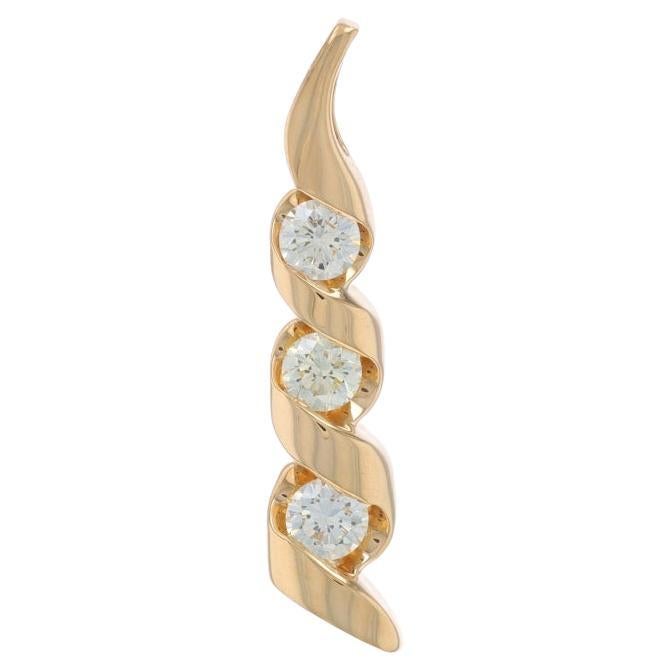 Sirena Collection Diamond Three-Stone Journey Pendant -Yellow Gold 14k Rd 1/2ctw