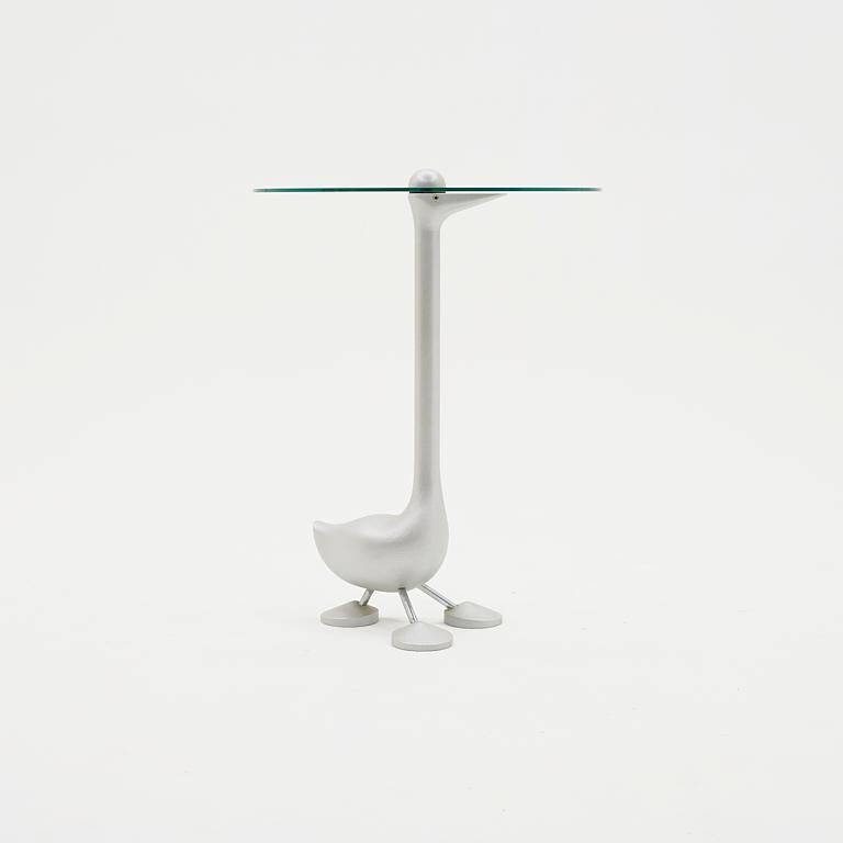 Post-Modern Sirfo Side / End table by Alessandro Mendini for Zanotta Italy, 1986. Glass Top For Sale