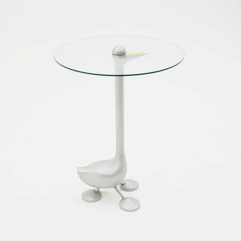 Sirfo Side / End table by Alessandro Mendini for Zanotta Italy, 1986. Glass Top For Sale 1
