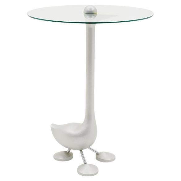 Sirfo Side / End table by Alessandro Mendini for Zanotta Italy, 1986. Glass Top For Sale