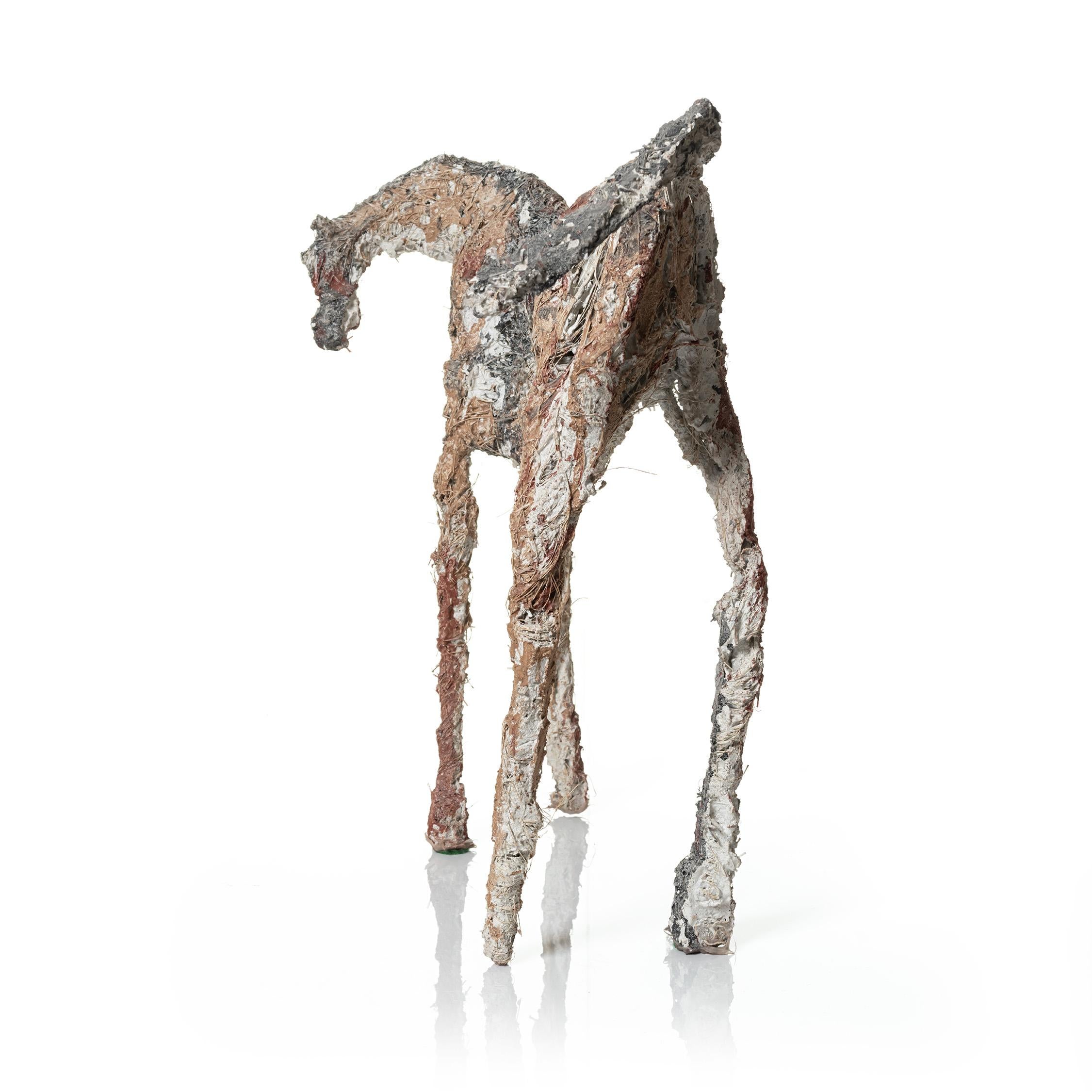 Horse (mixed media fiber sculpture) - Naturalistic Mixed Media Art by Siri Hollander