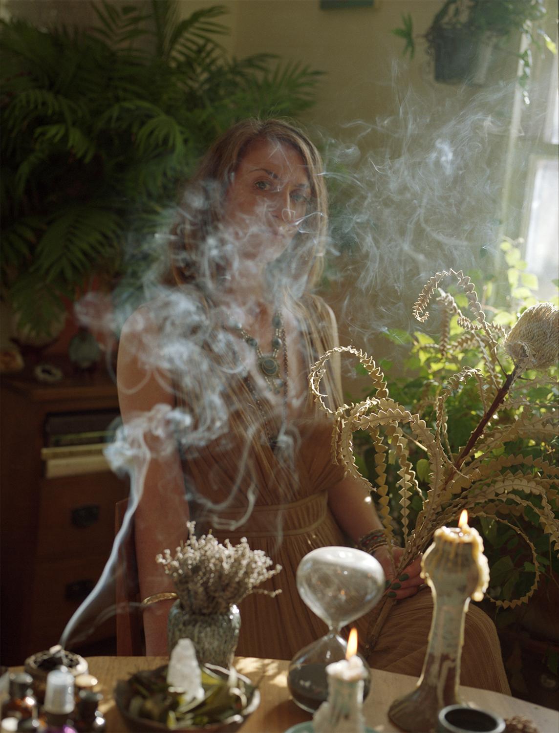 Siri Kaur Portrait Photograph - Amanda, Smoke