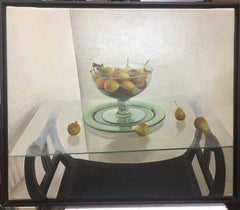 Siria Brau   TABLE CRYSTAL original realist acrylic canvas painting