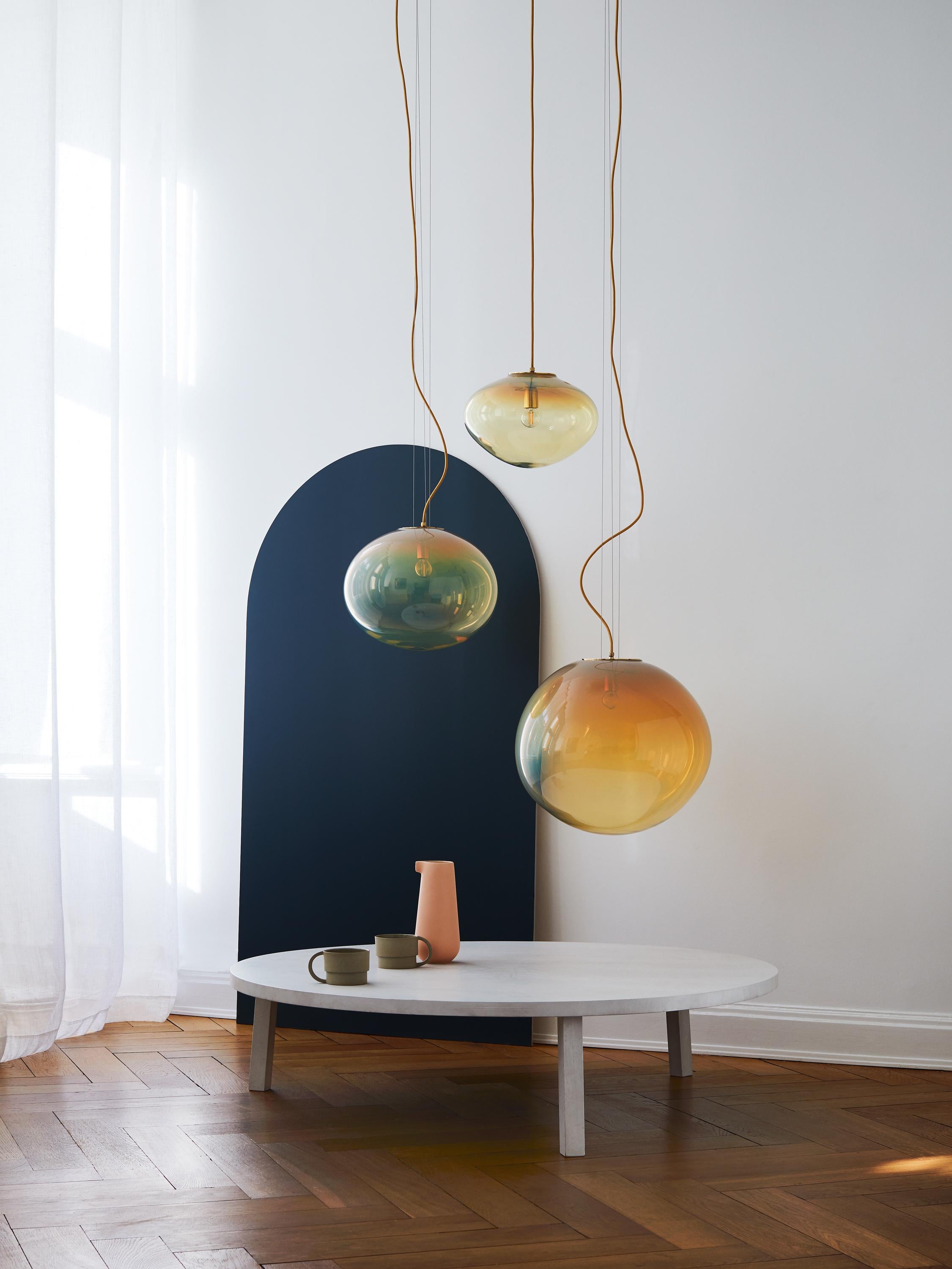 Anodizzato Lampada da soffitto Sirio, vetro di Murano soffiato a mano, 2021, dimensione 