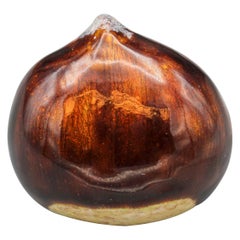 Sirio Emaille 18k Gold Kastanienholz Pillenschachtel