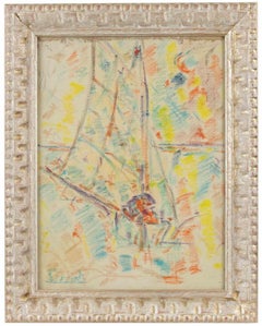 Abstract Composition (Boat) - Drawing by Sirio Pellegrini - 1970s