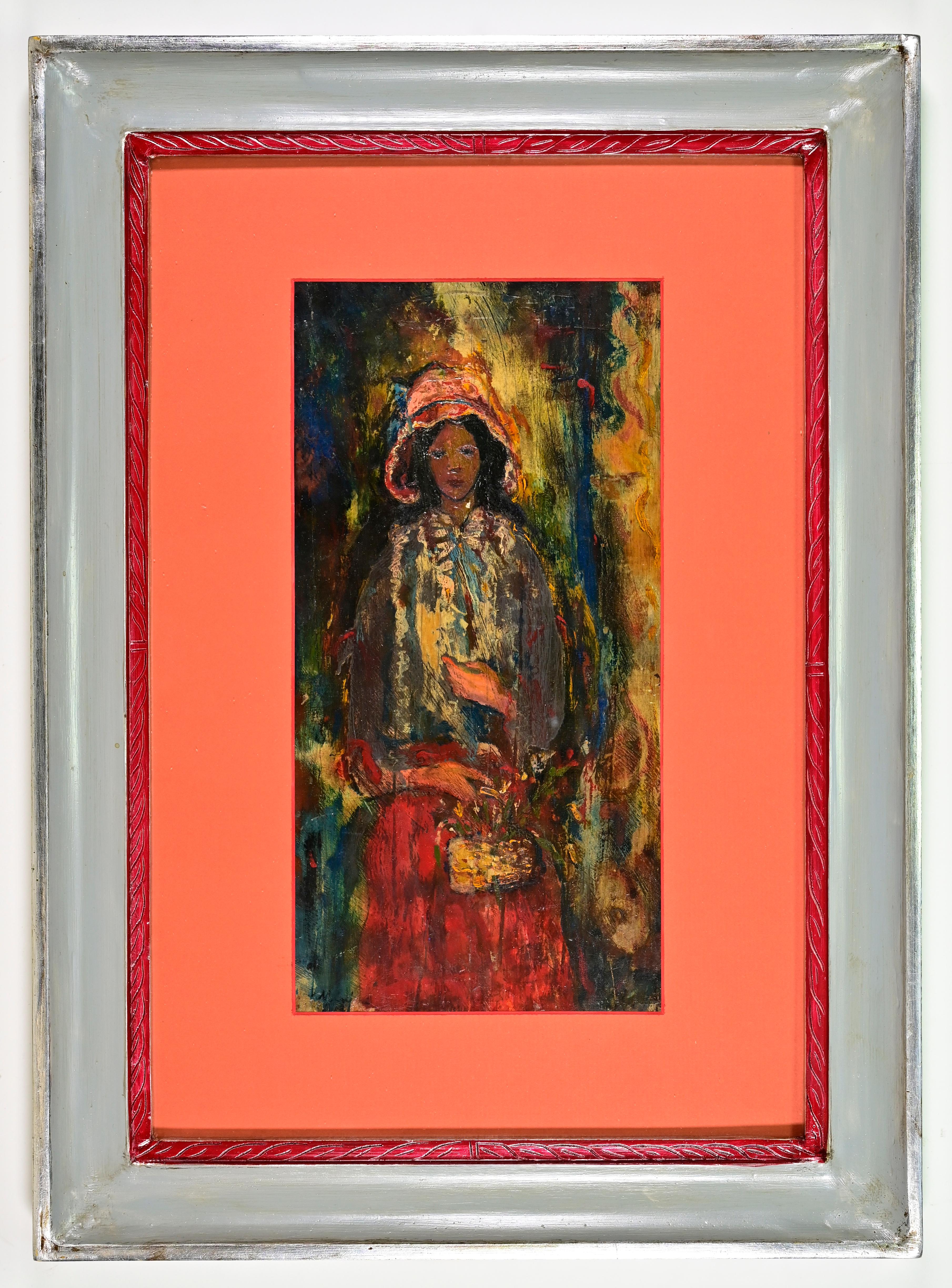 Oil on board realized by Sirio Pellegrini in 1969.

Good condition except for some minor scratches and losses of colors on edges.

Sirio Pellegrini, born in Rome on March 1, 1922, of Abruzzo origins (Capestrano), spent his childhood years in Rome,