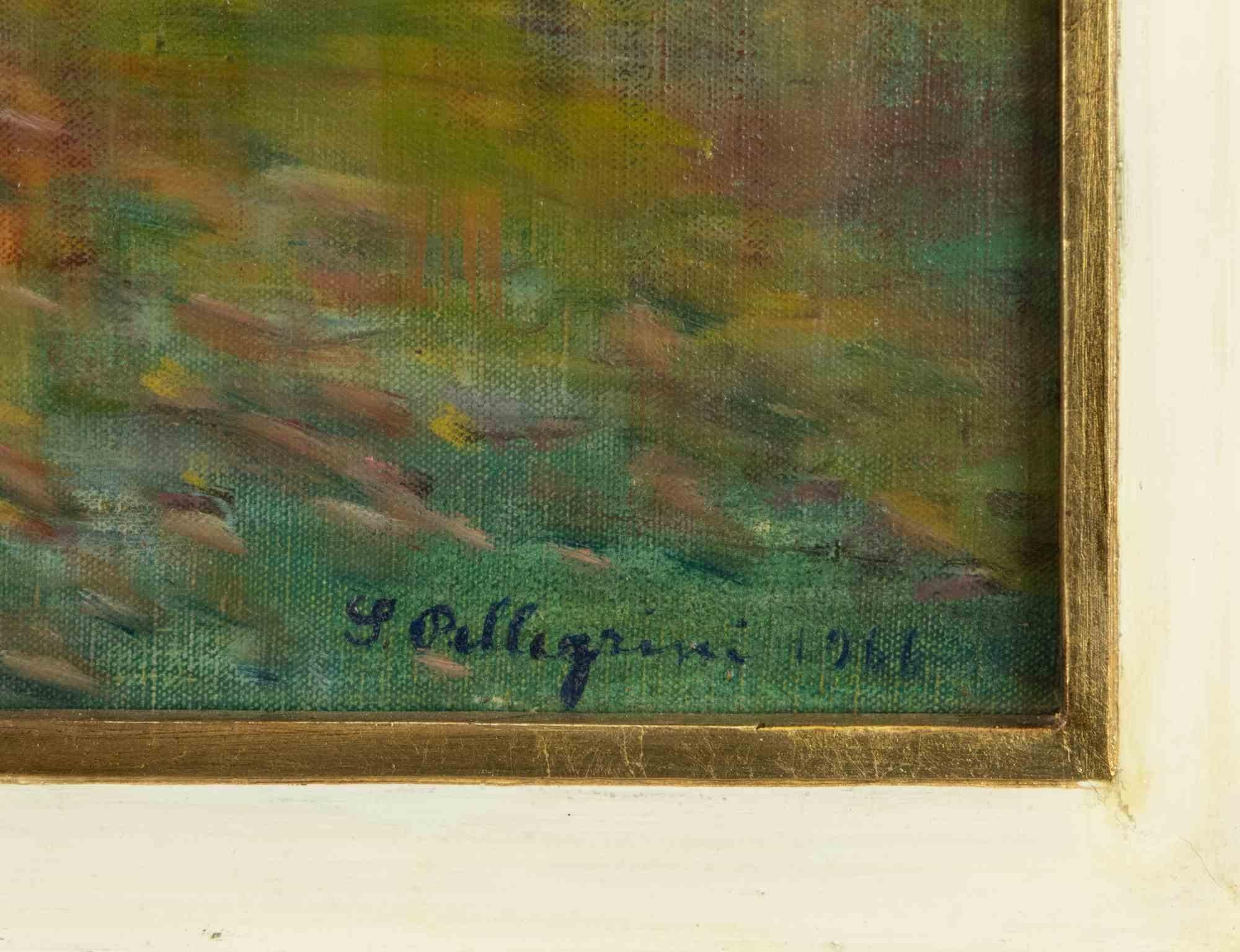 Cityscape - Gemälde von Sirio Pellegrini - 1966 im Angebot 3