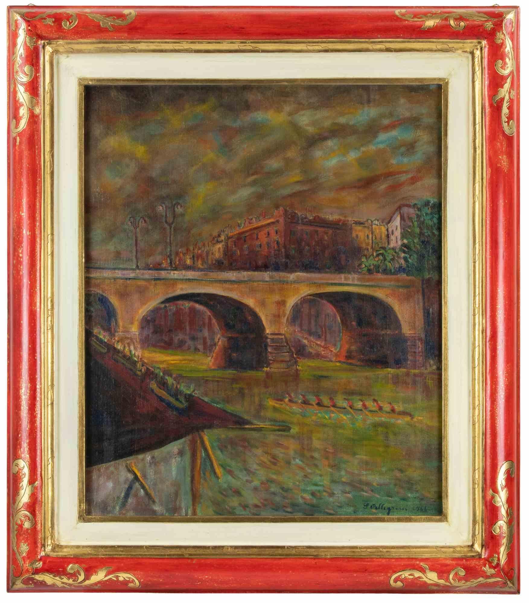 Paisaje urbano - Pintura de Sirio Pellegrini - 1966