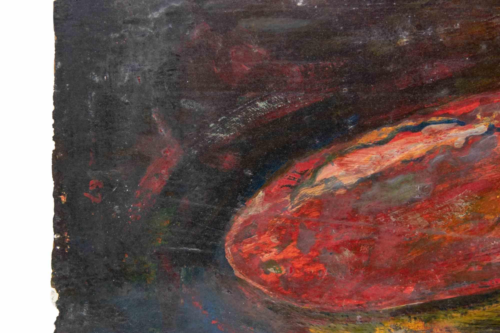 Fish - Paint by Sirio Pellegrini - 1960s For Sale 1