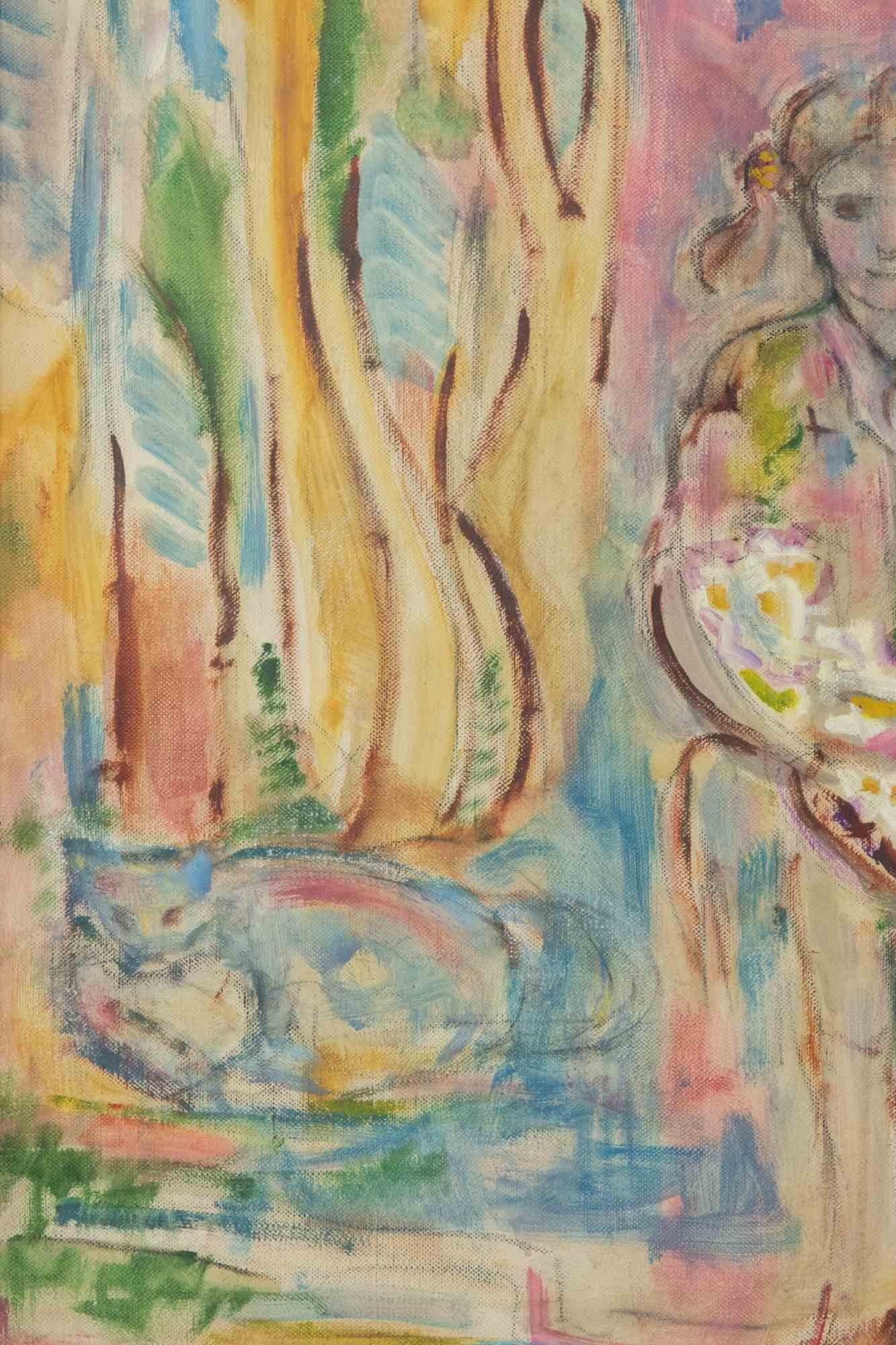 Mädchen – Farbe von Sirio Pellegrini – 1976 im Angebot 2