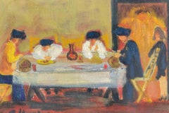 In the Tavern - Oil Paint by Sirio Pellegrini - 1965