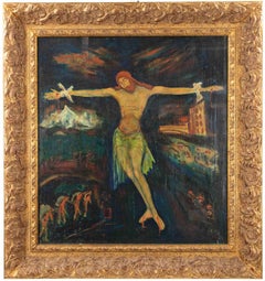 Jesus Christ and the Pains of the World - Paint by Sirio Pellegrini - 1970s
