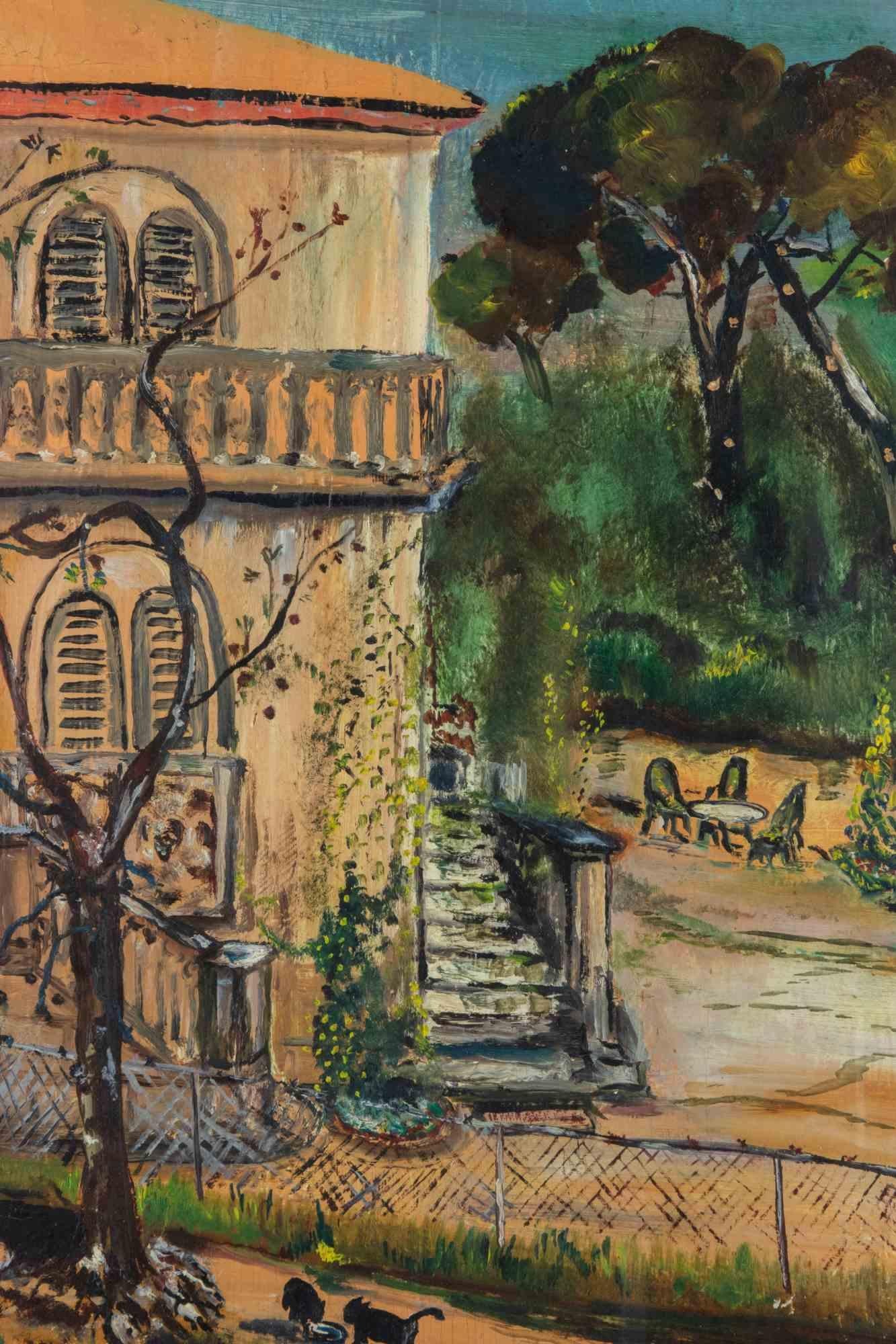 Landscape - Paint by Sirio Pellegrini - 1964 For Sale 2