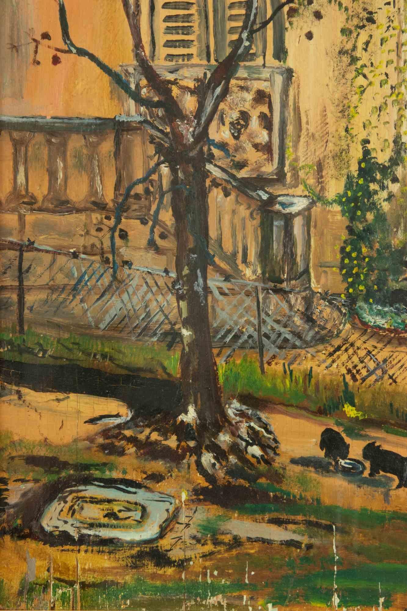 Landscape - Paint by Sirio Pellegrini - 1964 For Sale 3