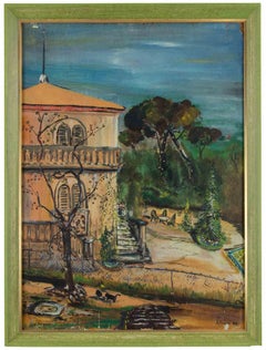 Landscape Painting, Oil on Wood Panel, Signed, Framed, 1964