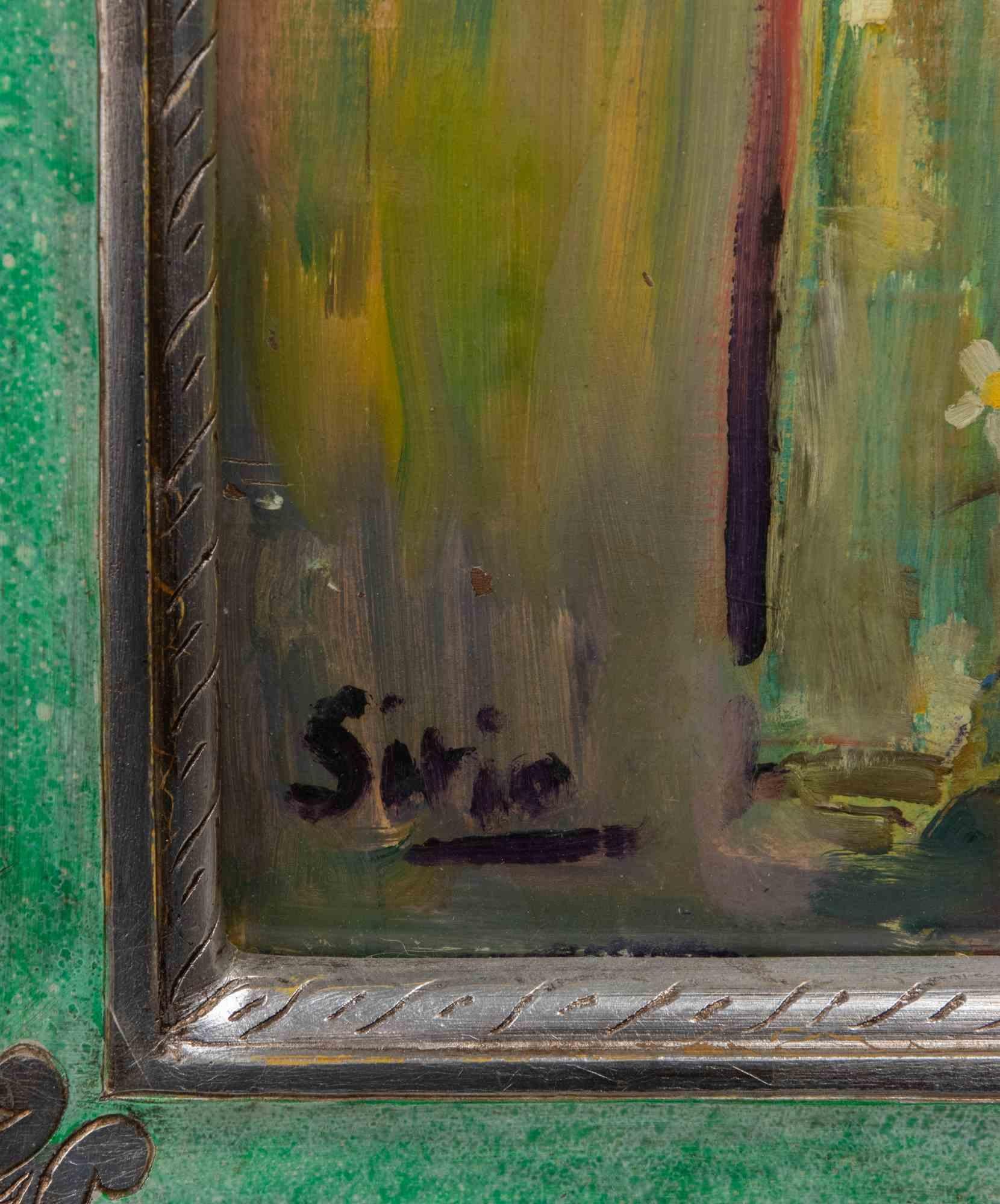 Maja mit Papagei – Farbe von Sirio Pellegrini – 1974 im Angebot 2
