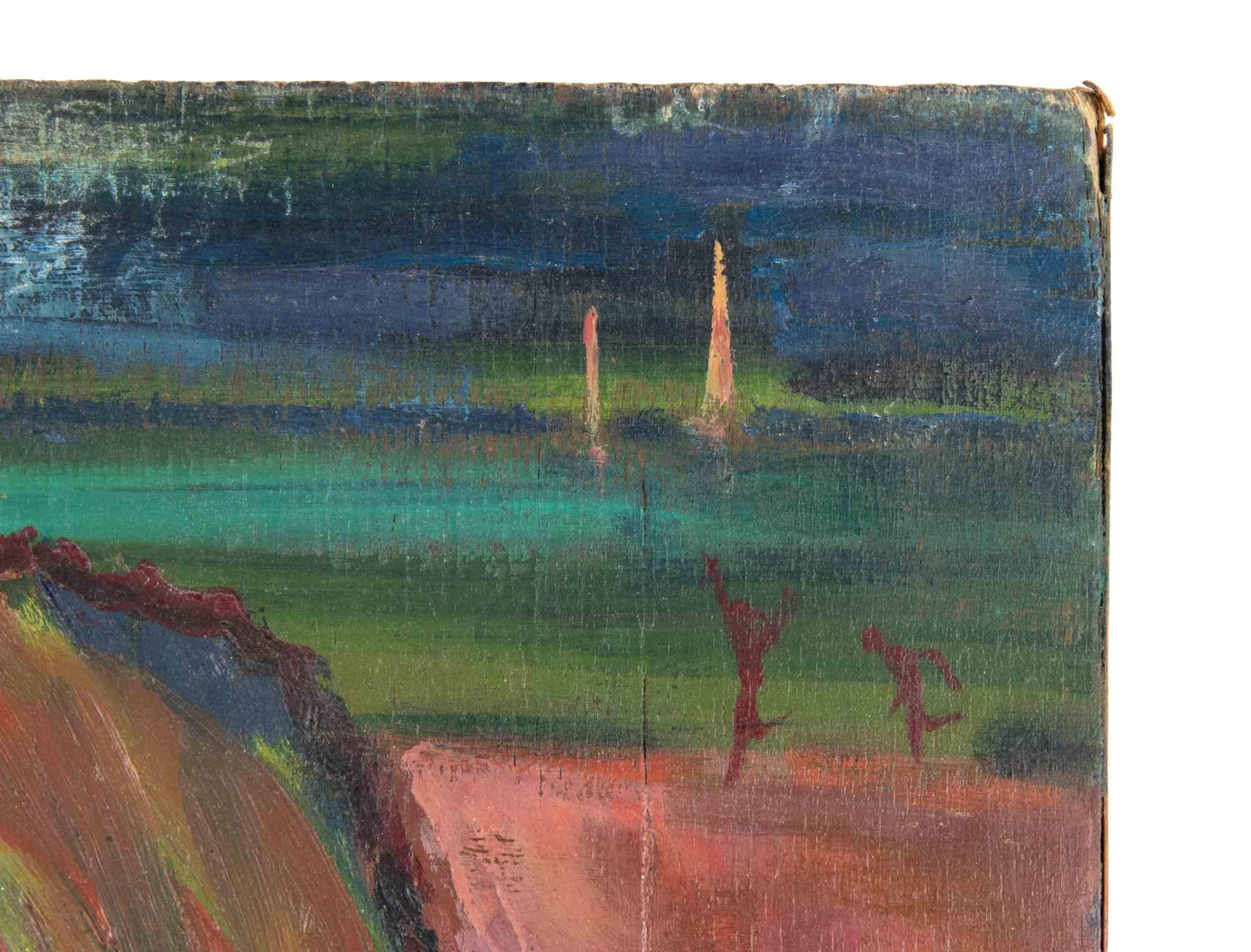 Peacock - Paint by Sirio Pellegrini - 1967 For Sale 2