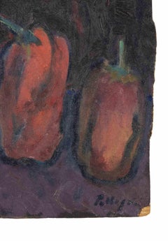 Peppers - Oil Paint by Sirio Pellegrini - 1960s