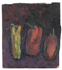 Peppers - Oil Paint by Sirio Pellegrini - 1960s