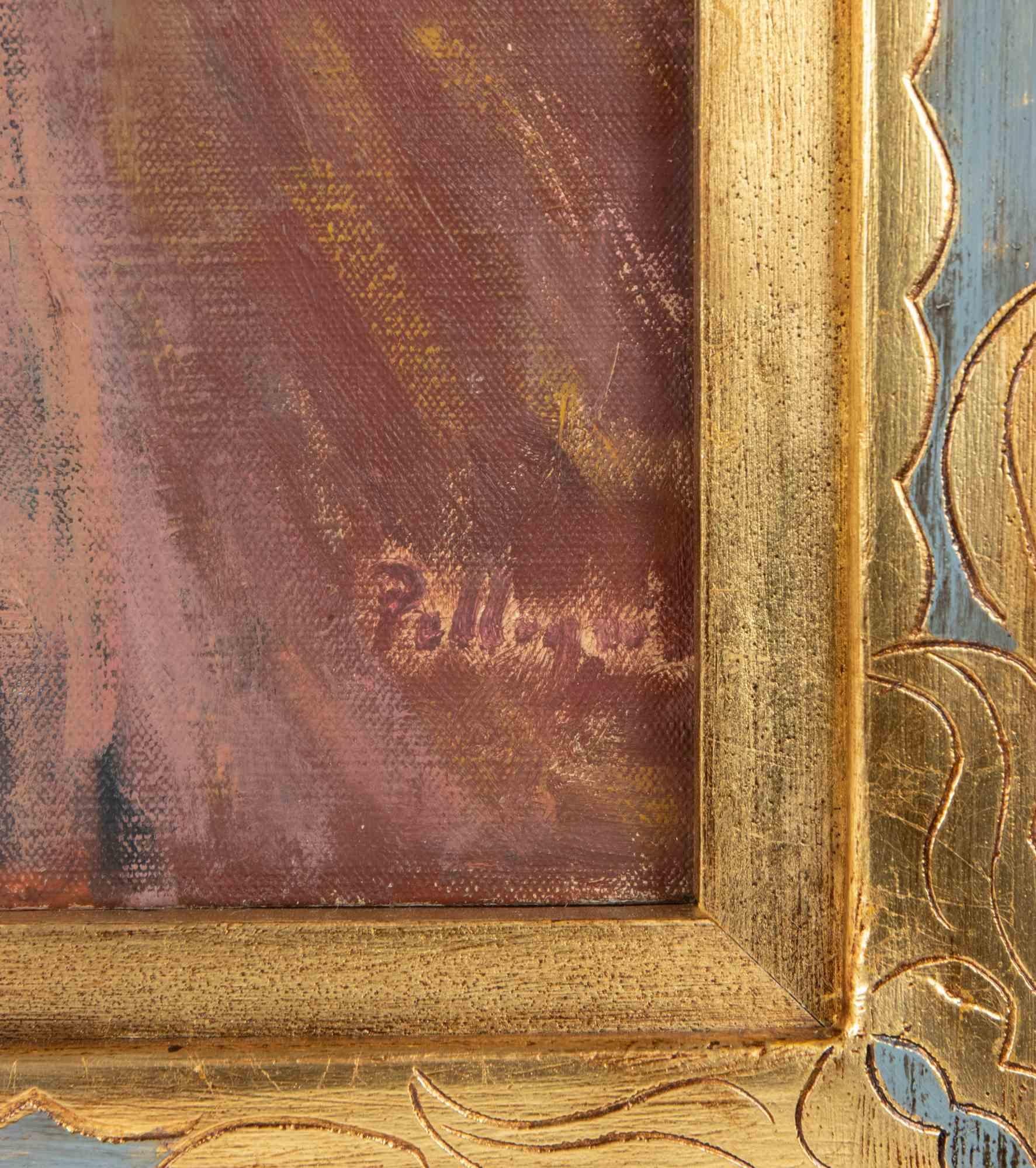 Porträt einer Frau – Malerei von Sirio Pellegrini – 1960er Jahre im Angebot 2