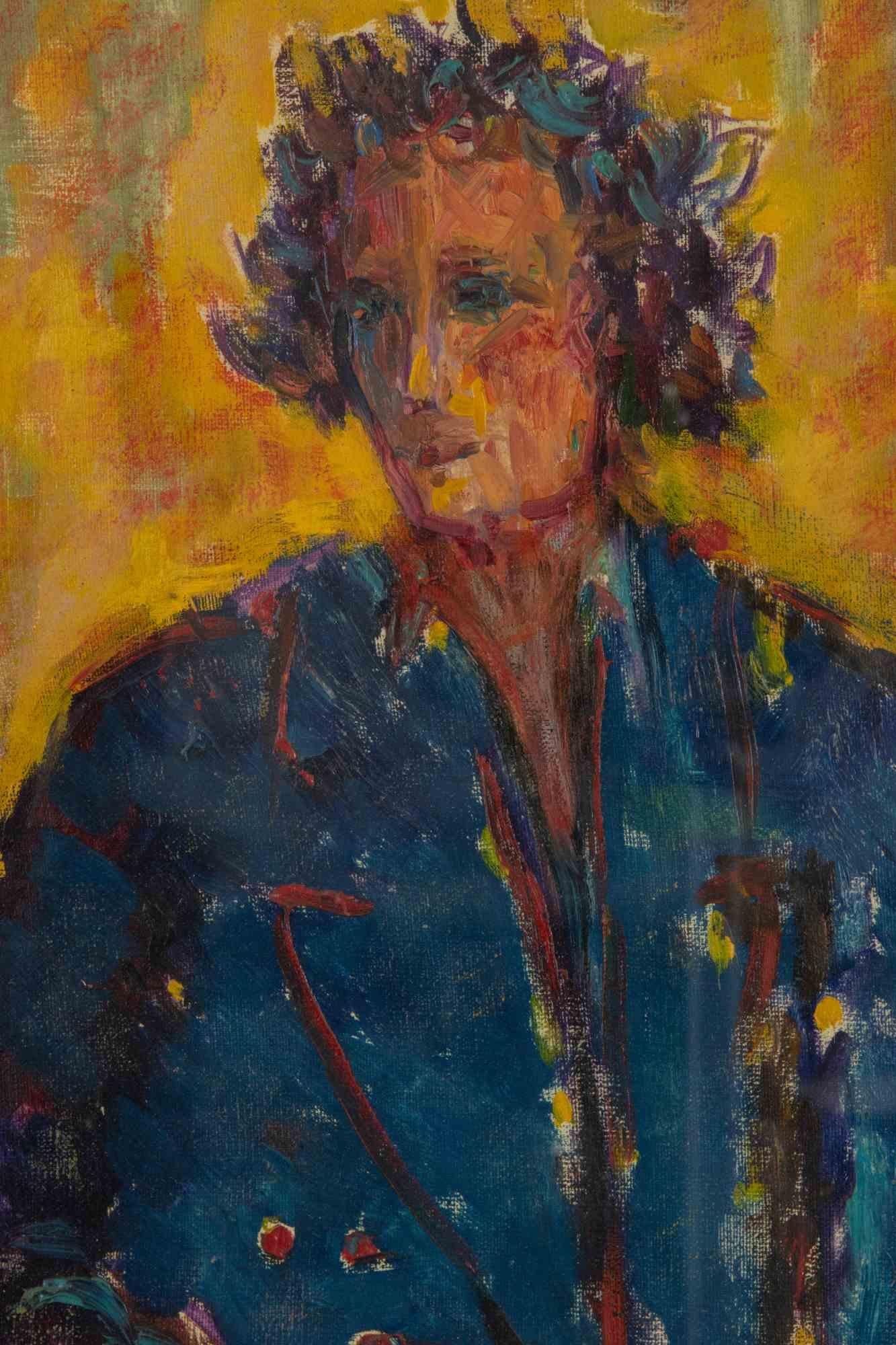 Porträt – Farbe von Sirio Pellegrini – 1960er Jahre im Angebot 1