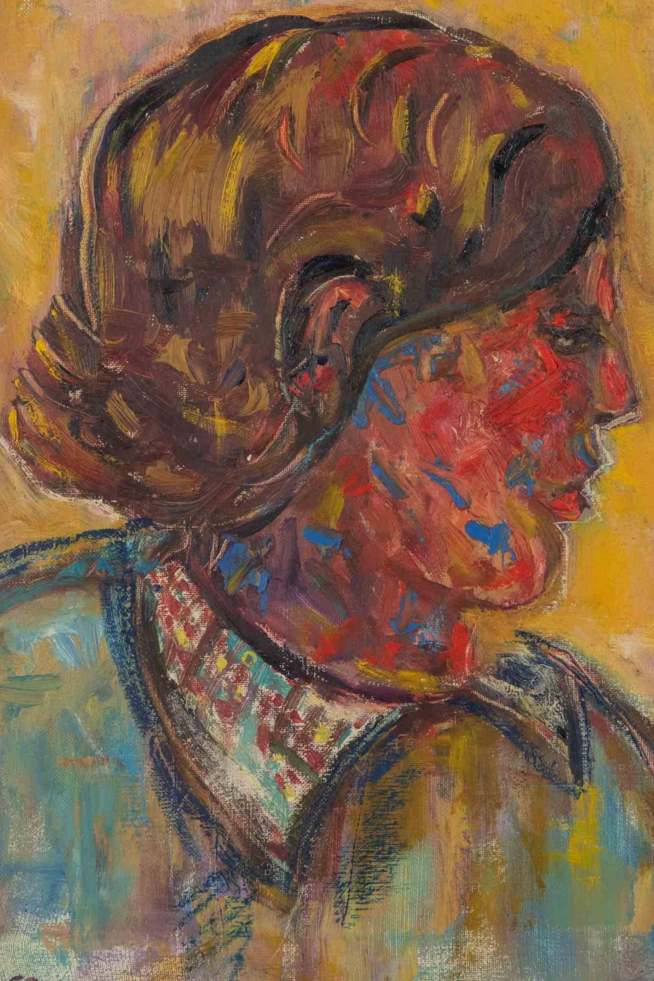 Porträt – Farbe von Sirio Pellegrini – 1960er Jahre im Angebot 1