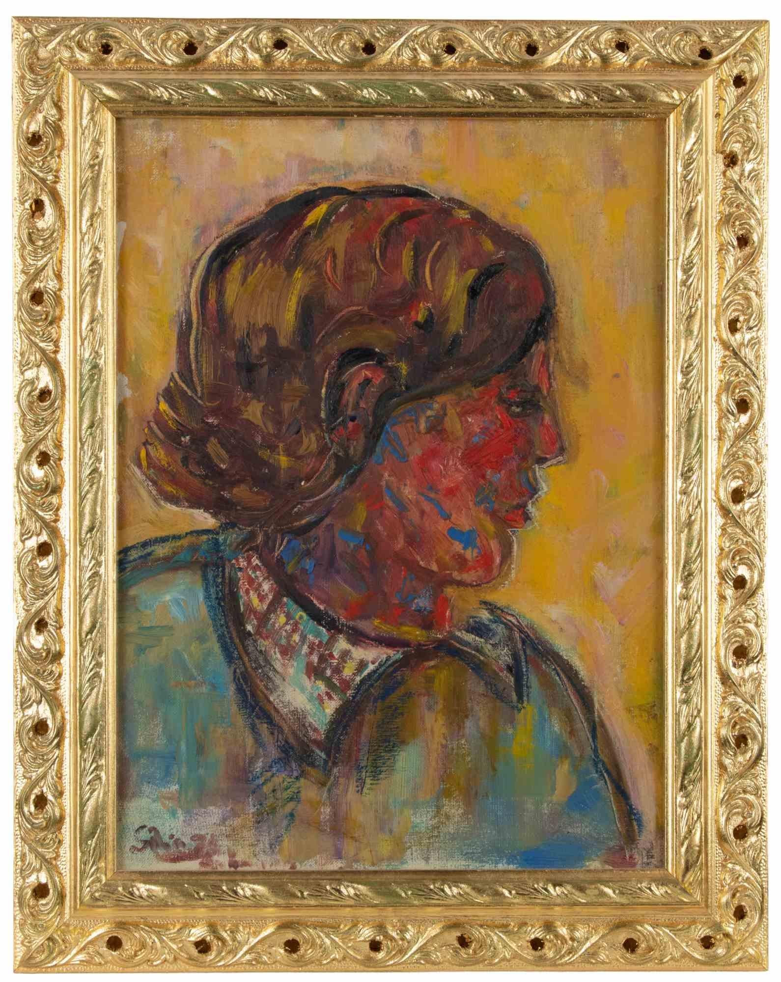 Portrait - Paint by Sirio Pellegrini - 1960s