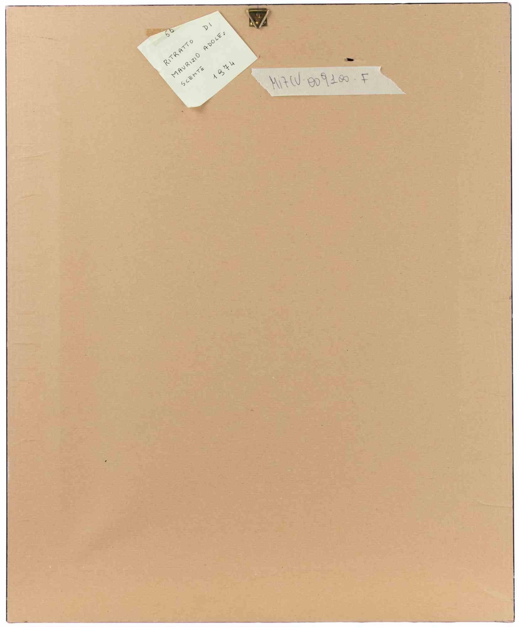 Porträt – Farbe von Sirio Pellegrini – 1974 im Angebot 3