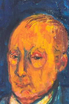 Selbstporträt – Öl auf Leinwand von Sirio Pellegrini – 1969