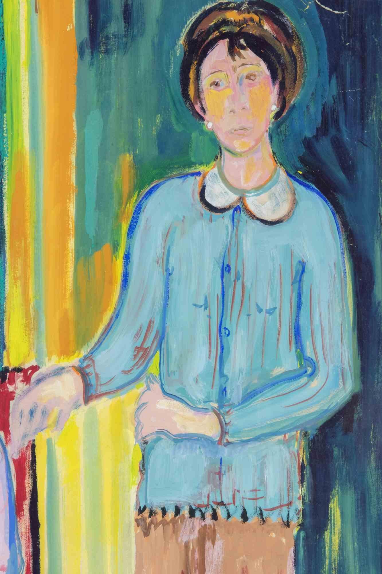 Sisters – Ölgemälde von Sirio Pellegrini – 1960er Jahre im Angebot 1
