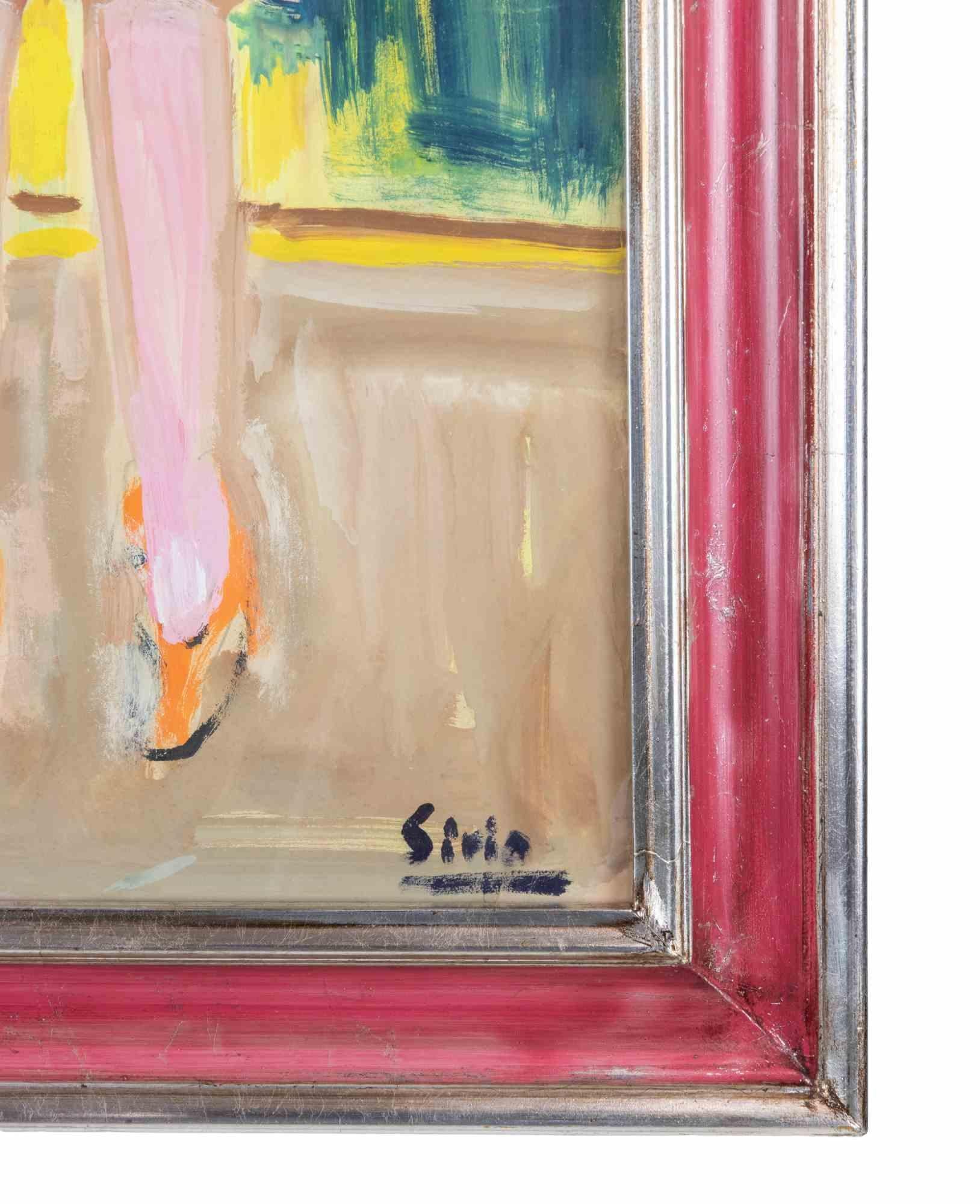 Sisters – Ölgemälde von Sirio Pellegrini – 1960er Jahre im Angebot 2