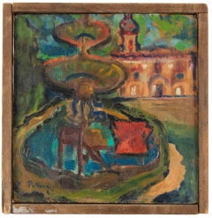 Plaza de Capestrano - Pintura de Sirio Pellegrini - 1967