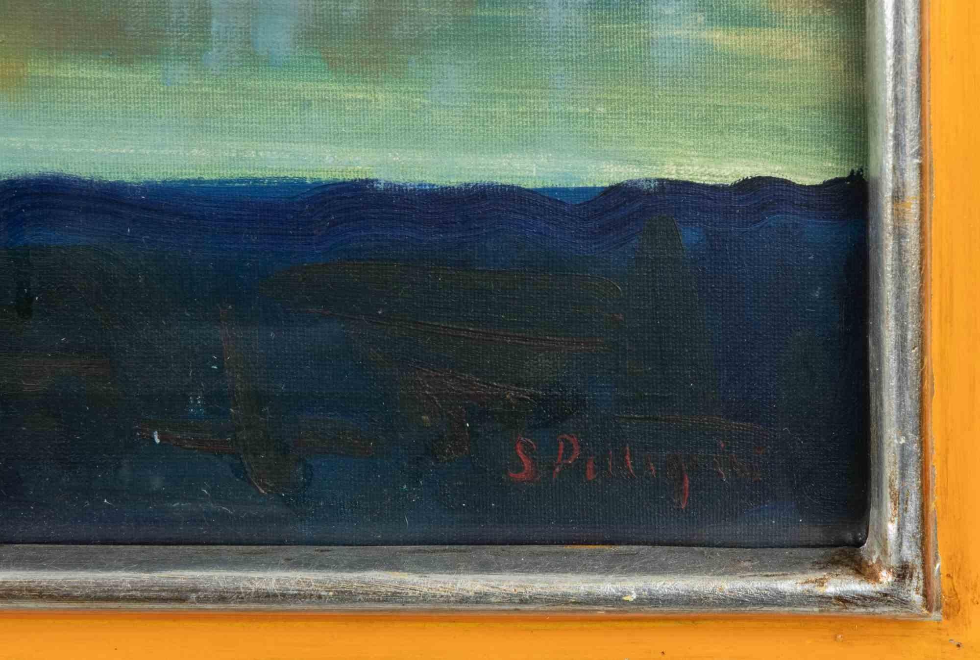 Stillleben mit Obst – Ölgemälde von Sirio Pellegrini – 1968 im Angebot 2